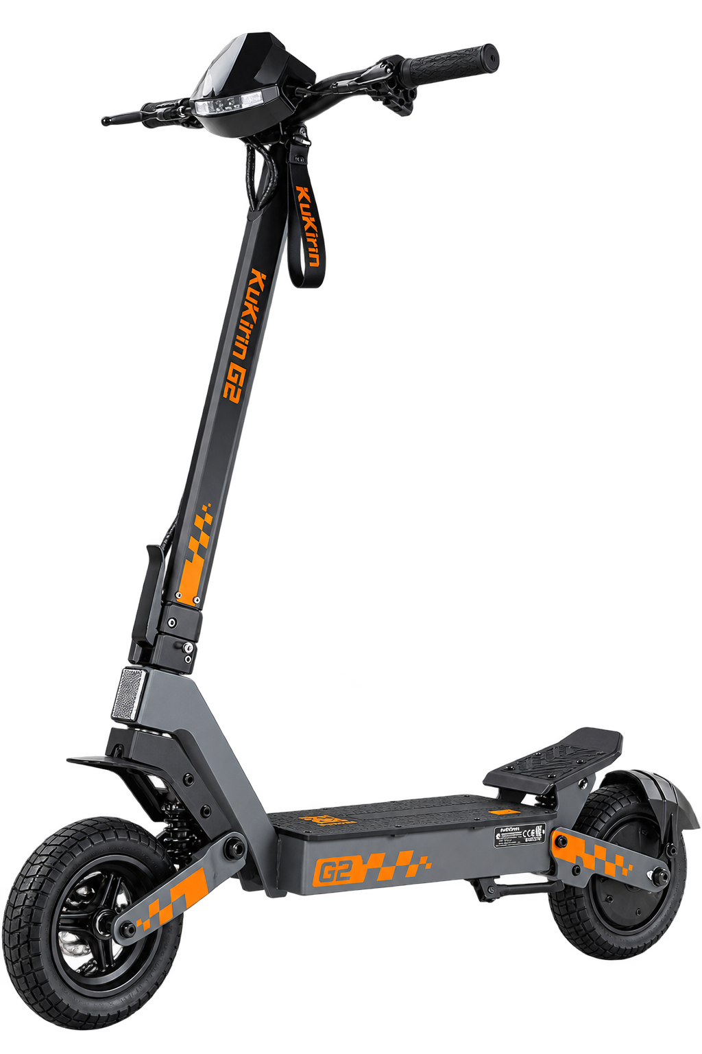 KuKirin G2 el-løbehjul i sort med orange detaljer