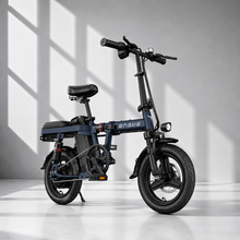 ENGWE T14 foldbar elcykel med 250W motor, 48V 10Ah batteri, op til 42 km rækkevidde, 14-tommer dæk og mekaniske skivebremser.