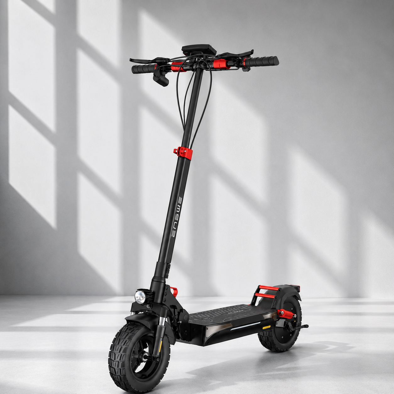 ENGWE Y600 Upgrade el-løbehjul med 48V 18Ah batteri, op til 70 km rækkevidde, 10-tommer dæk, mekaniske skivebremser og foldbart design.