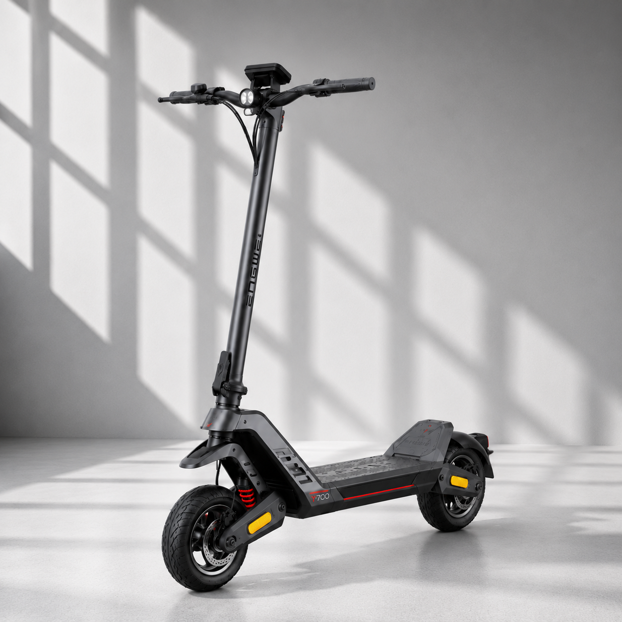 ENGWE Y700 ABE el-løbehjul med 500W motor, op til 85 km rækkevidde, dobbelt affjedring, 10-tommer dæk og lovlig tophastighed på 20 km/t.