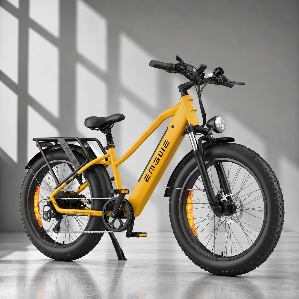 ENGWE E26 elcykel til herre i gul med 26 x 4,0 tommer fatbike-dæk